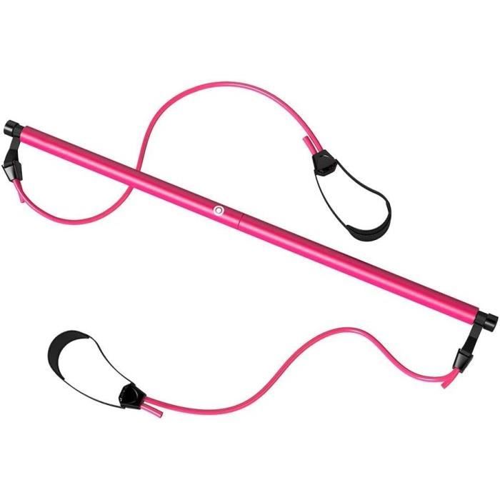 Barre De Pilates Avec Bandes De Résistance - Entraînement Complet Du Corps - Acier Durable, Poignée Mousse EVA - Pour Tous Niveaux