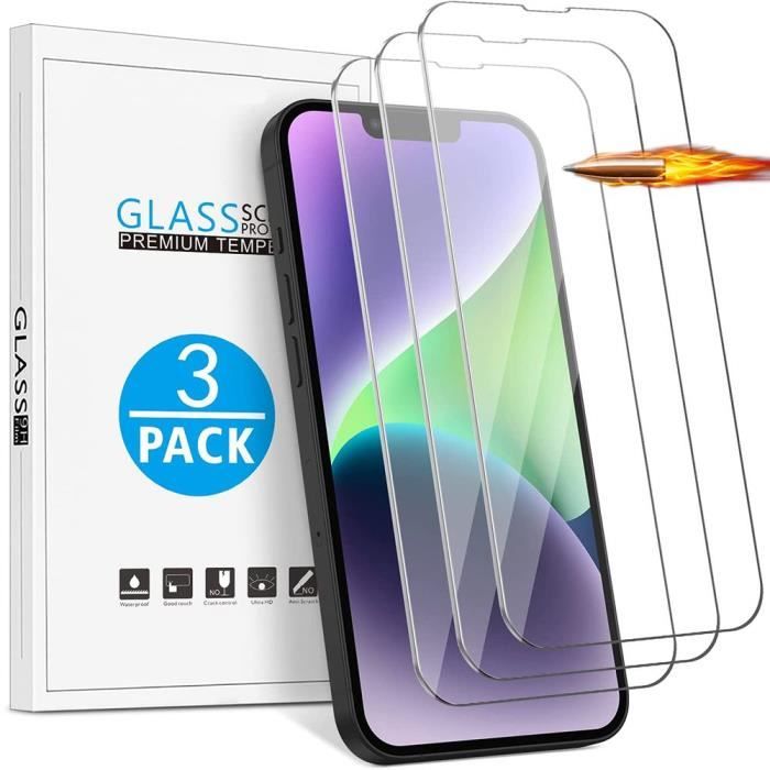 Lot-3 Verre Trempé pour iPhone 14 (61) Protection écran Haut Definition
