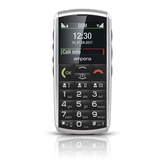 Top achat Téléphone portable Emporia emporiaCLASSIC 2G, Barre, SIM unique, 5,08 cm (2"), 2 MP, 1100 mAh, Argent pas cher Top achat Téléphone portable Emporia emporiaCLASSIC 2G, Barre, SIM unique, 5,08 cm (2"), 2 MP, 1100 mAh, Argent pas cher