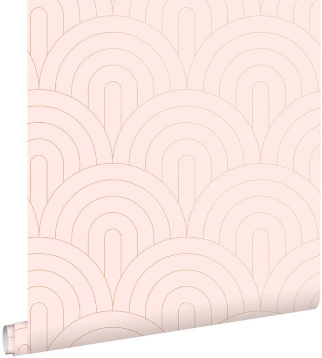 ESTAhome papier peint art déco rose clair et or rose - 0,53 x 10,05 m - 139217