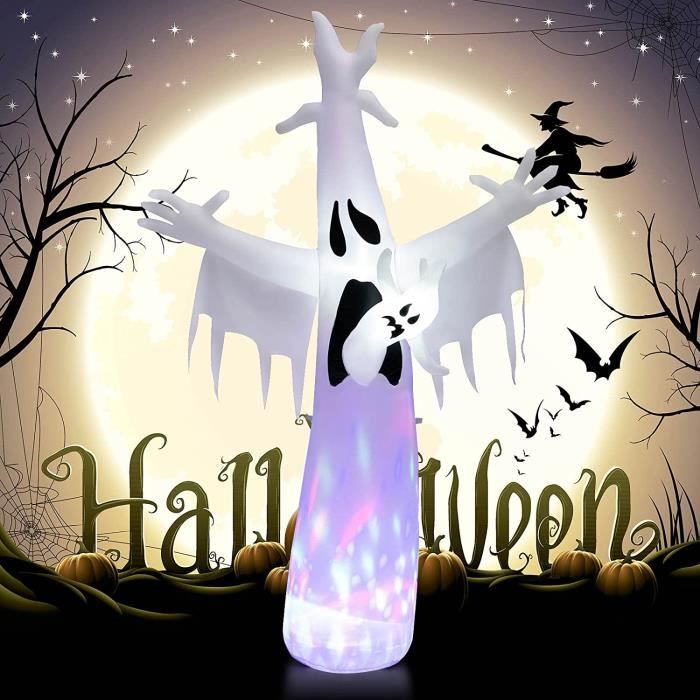 Décoration fantôme gonflable à LED pour Halloween avec prise