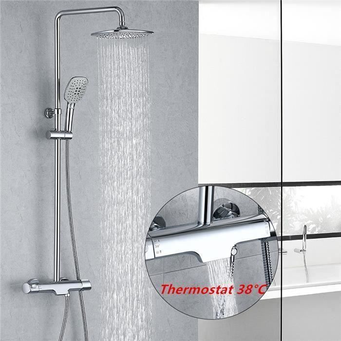 Syst/ème de douche dor/é Colonne de douche /à suspendre au mur Ensemble de douche thermostatique de bonne qualit/é pour salle de bain Robinet mitigeur