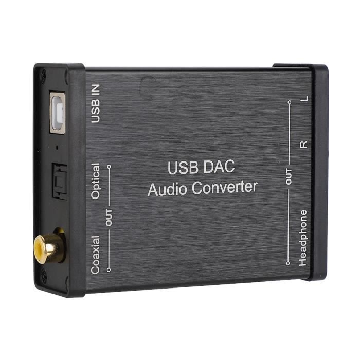 Convertisseur Audio DAC USB, Numérique vers Analogique DAC Carte Son Audio USB Convertisseur Audio Numérique vers Analogique
