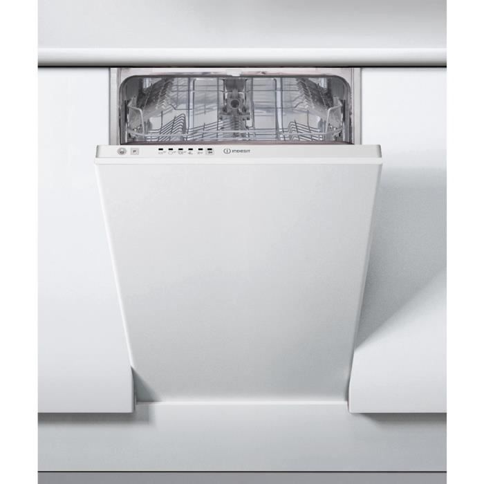 Lave-vaisselle Indesit DSIE 2B10 - Entièrement intégré - Blanc - Slimline (45 cm) - 10 couverts - 51 dB