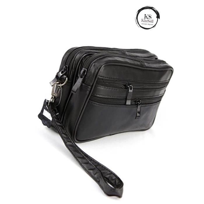 Sacoche main homme cuir