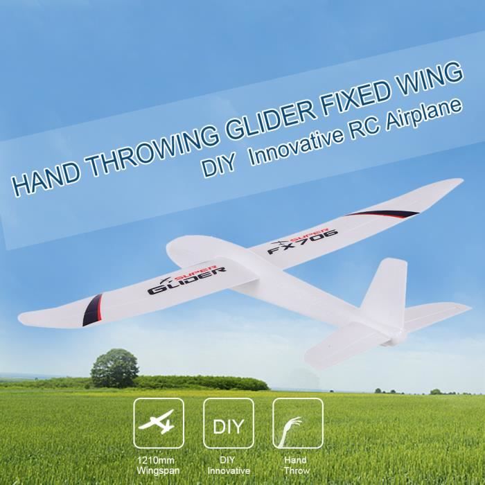 Festnight FX-707 1210mm Envergure Main Lancer Planeur Aile Fixe RC Racing Avion en Plein Air Avion DIY 