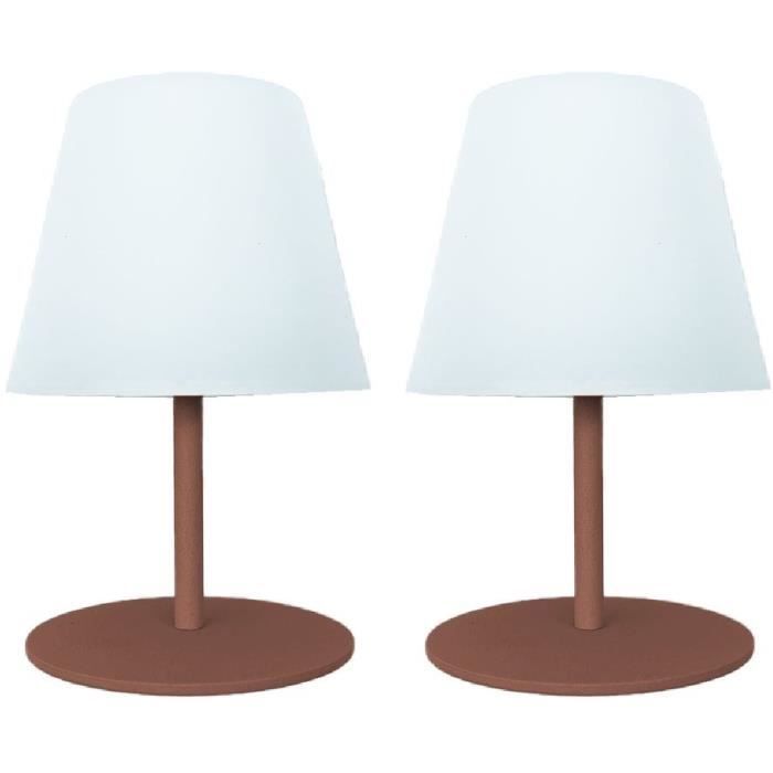 Set de 2 lampes de table sans fil - LUMISKY - TWINS - Terracota - H16 cm - LED Set de 2 lampes de table sans fil - LUMISKY - TWINS - Terracota - H16 cm - LED