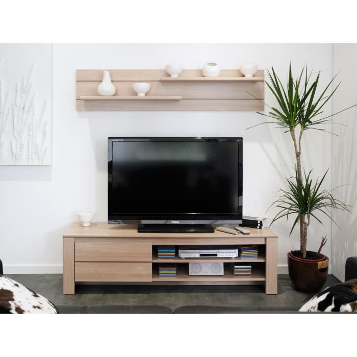 Meuble Tv Contemporain Coloris Bruges Olivia Achat Vente