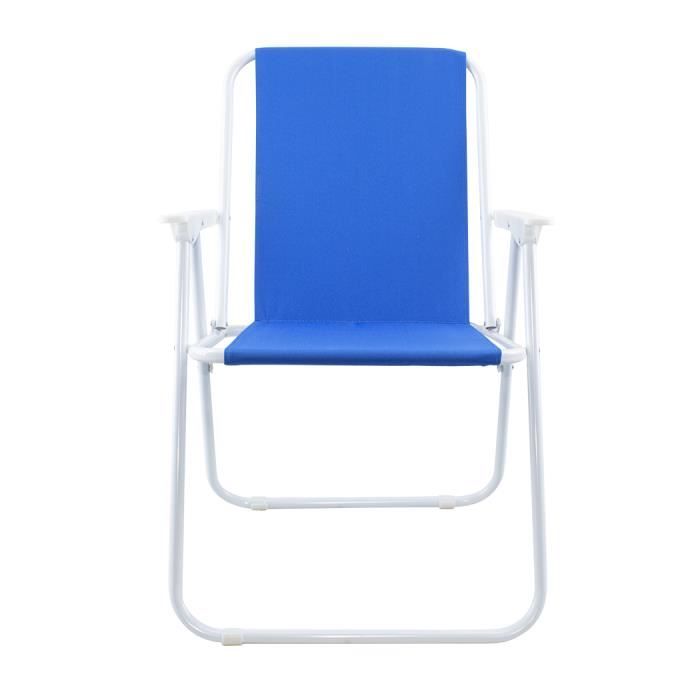 Chaise de jardin bleu apliante en acier Sea Beach Relax pour le camping, la plage et la montagne, fabriqué en tissu Oxford.