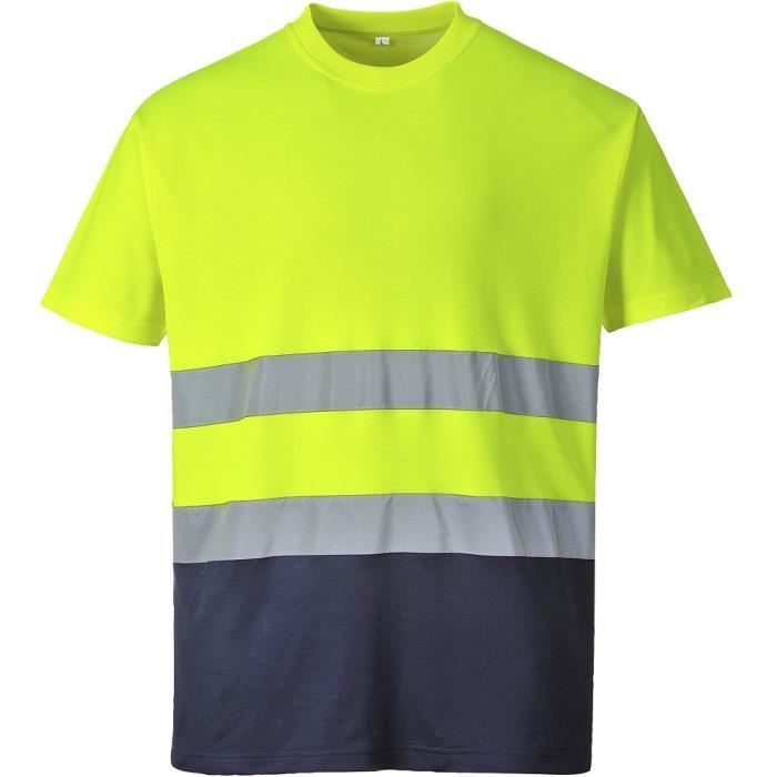 AYKRM T-Shirt de Protection de sécurité avec Avertissement M, Jaune 