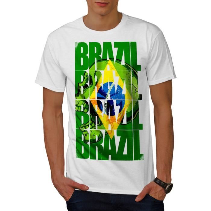 T-shirt Femme Drapeau Brésil Brasil du S au XL 