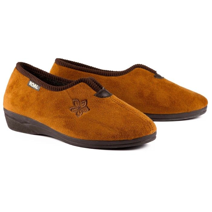 Chaussons extra souples Pop talon compens de 3 cm Noisette