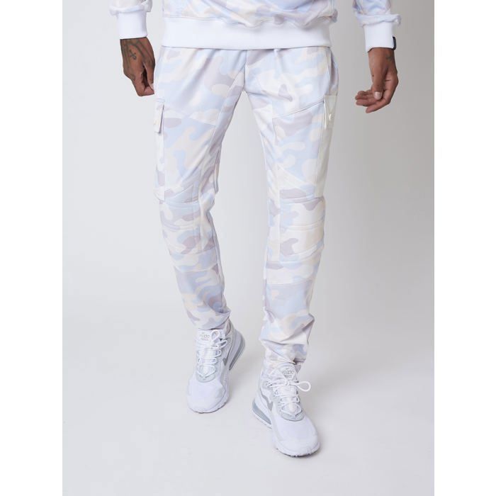 Pantalon de jogging motif camouflage empiécement biker