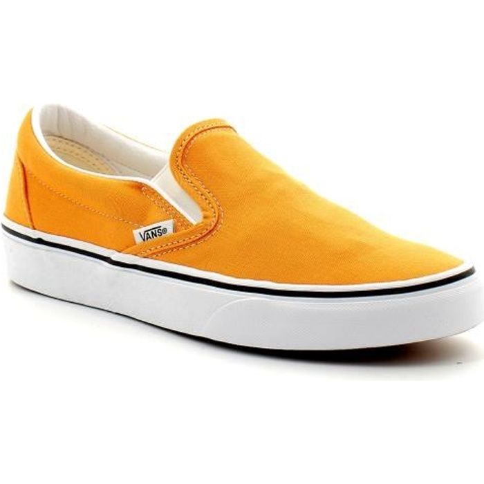 Slip on VANS Orange Textile Homme Plat Orange Cdiscount Chaussures