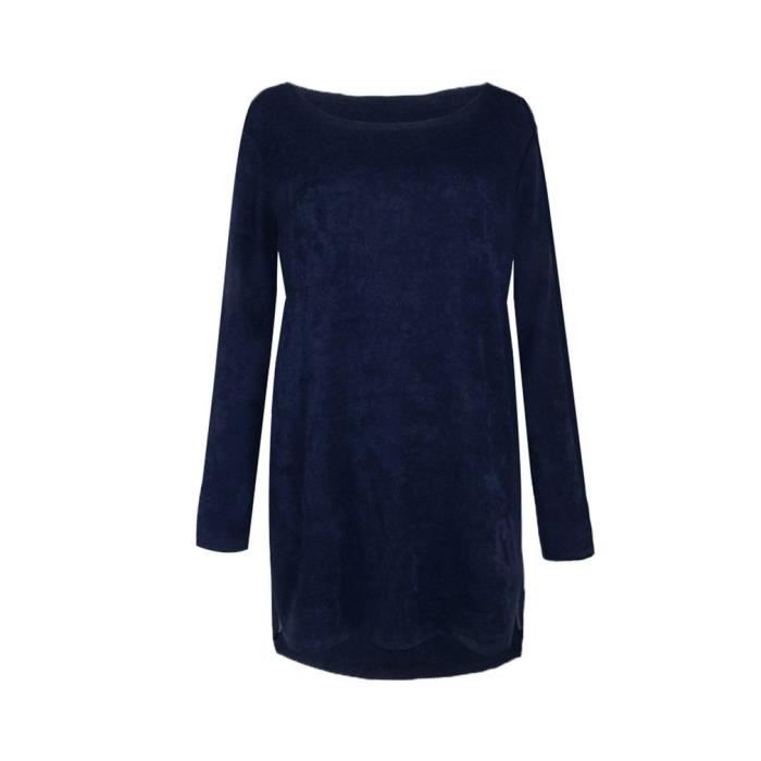 Tenue Décontractée Chic Robe Pull Femme Hiver En Tricot Col Rond