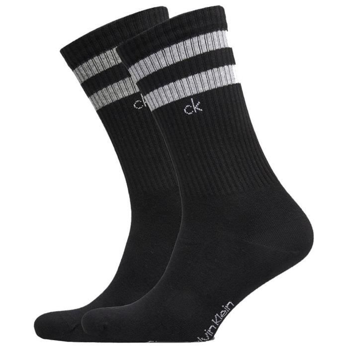 CALVIN KLEIN Lot de 2 paires de Chaussettes Homme Coton STRIPE Noir Noir Cdiscount Pret a Porter