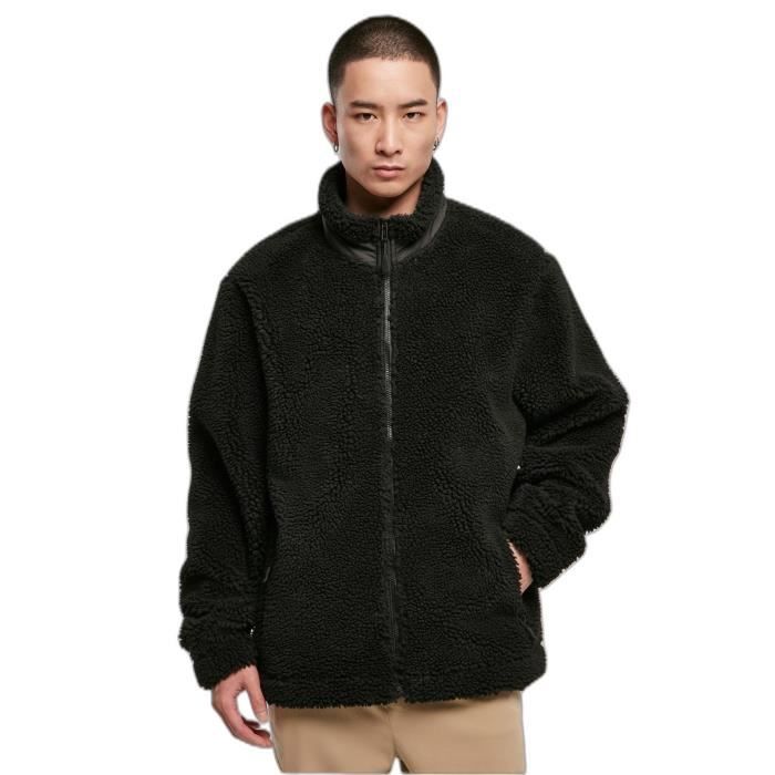 Veste sherpa Urban Classics Basic - Noir - Homme - Randonnée - Coupe oversize - Polyester 100%