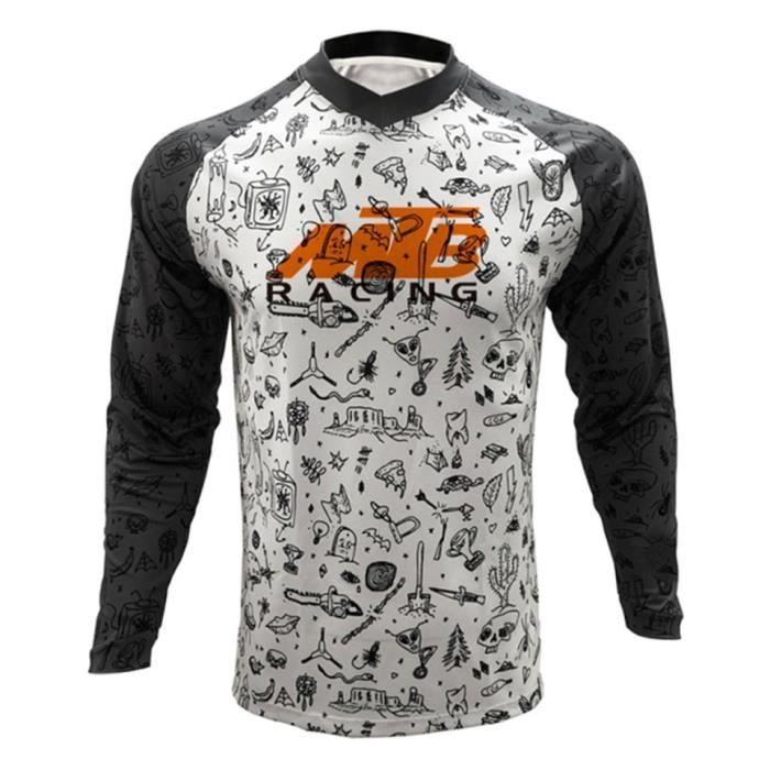 Maillot de cyclisme à manches longues pour descente, Noir terre