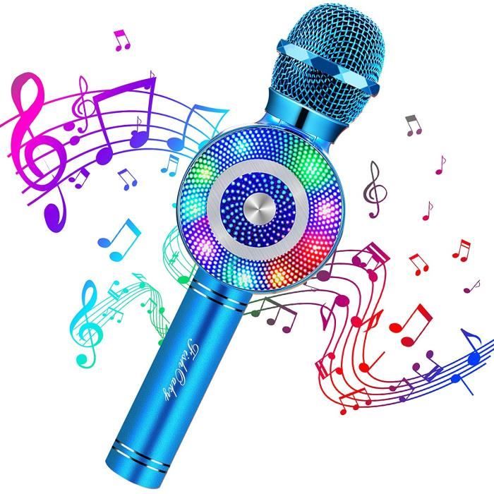 Microphone Karaoké Bluetooth, FISHOAKY 4 en 1 Micro Enfant pour Chanter  Fille Garcon Avec Lumières LED Enregistrement Micro Sans - Cdiscount Jeux -  Jouets