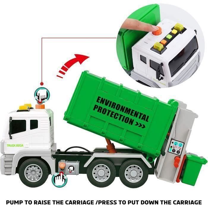 Camion Poubelle Jouet Avec 6 Poubelles & 180 Cartes - Lumières & Sons - Éducatif Tri Déchets - Enfants 3+ Ans - 1