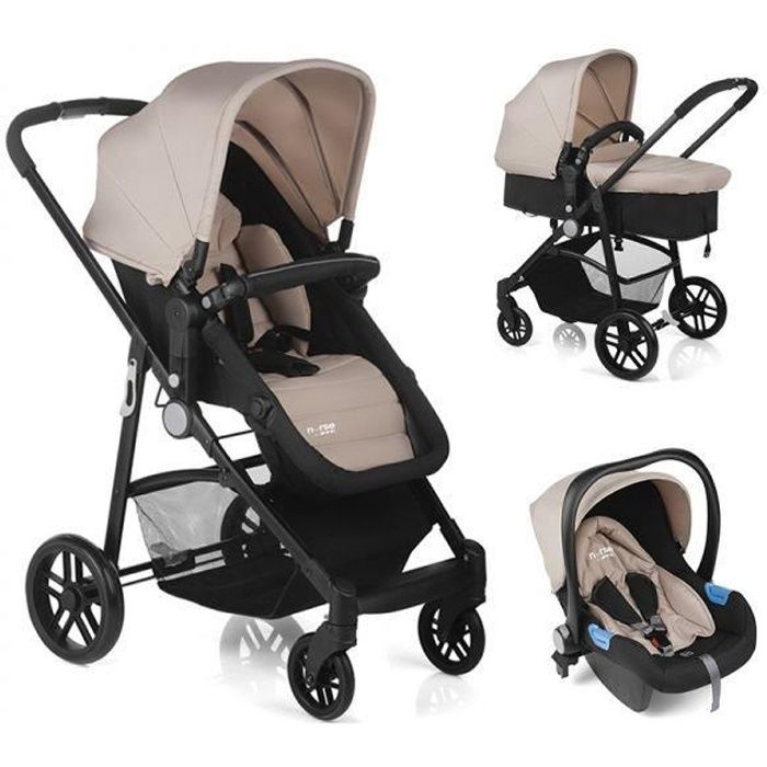 Poussette 3 en 1 Nurse Roller - Coque Click Beige/Noir - Cdiscount  Puériculture & Eveil bébé