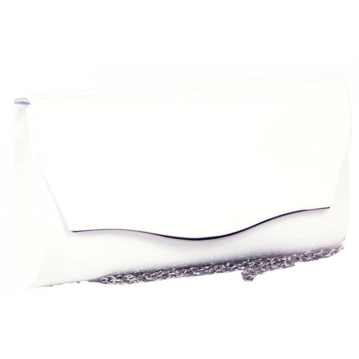 Pochette c?�r?�monie-Nyls Cr?�ation-Pochette Femme Blanche Vernis Mariage Minaudiere Chic Egla 