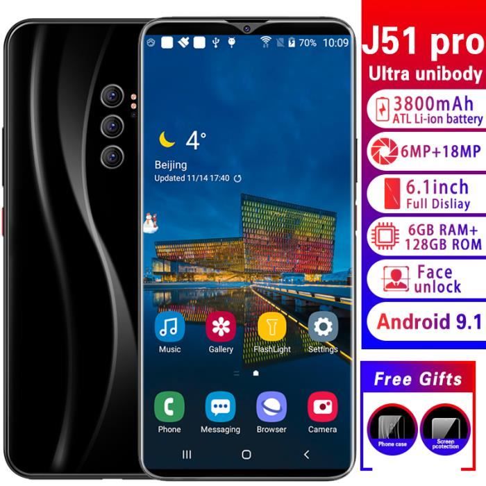 Achat T&eacute;l&eacute;phone portable Version mondiale j51 pro 6GB RAM 128GB ROM téléphone portable 6.1 "core 3800mAh batterie 4GLTE pas cher