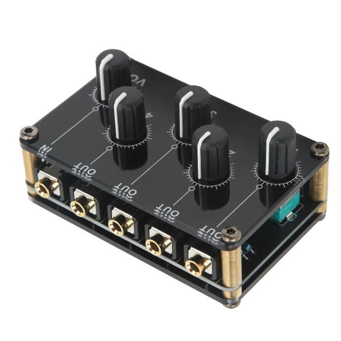 Mixeur Audio Stéréo 6 Canaux - Compact, Métal, Entrée Ligne, Pour Home Studio Et Petite Scène - 5