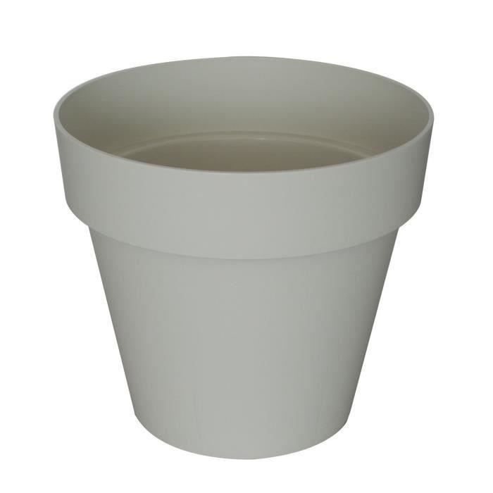 Pot rond plastique Mitu Pac Ø 60 cm - Ivoire - Cdiscount Jardin