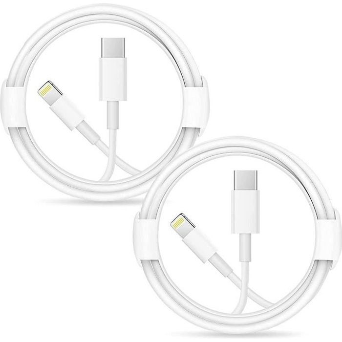 Chargeur USB C PHONILLICO 20W + Câble iPhone 14/13/12/11/X/8/SE
