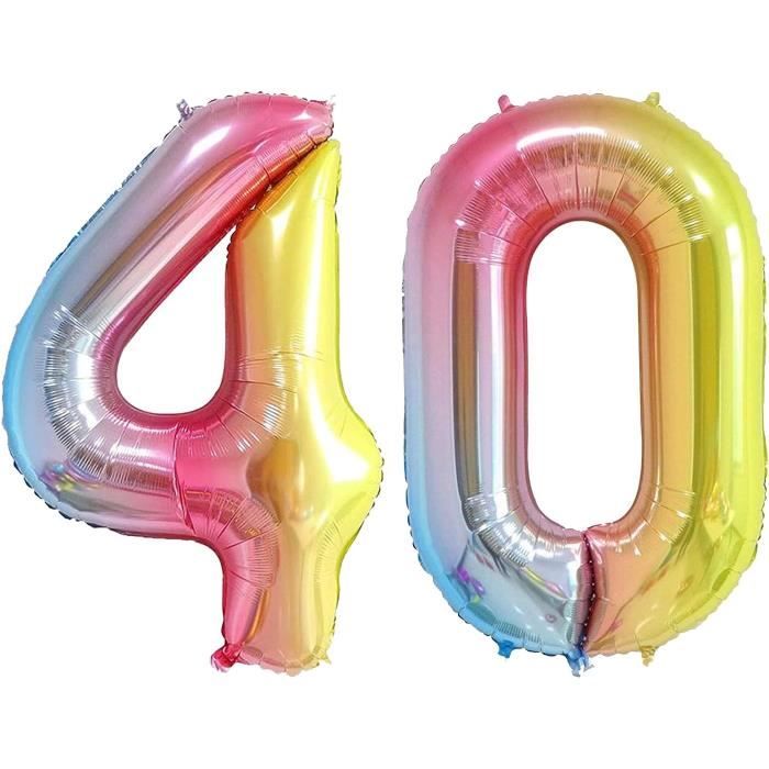 Ballon Bleu De 40 Pouces Chiffres De 40 Cm, Xxl En Aluminium Avec