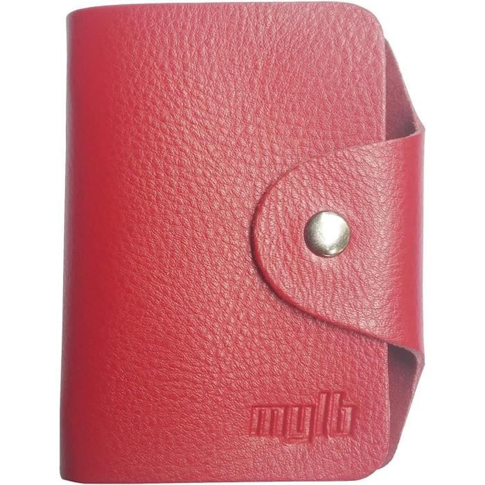 Étui Portefeuille SHIELDON IPhone 11 Pro Max - Cuir Véritable - Rouge Vin - Neuf