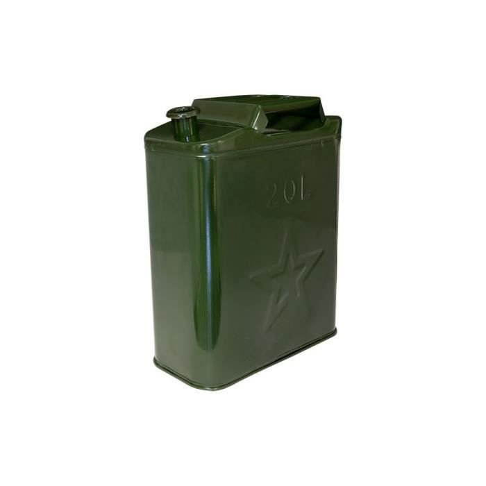 Bidon Essence Métal 20L Bonnlo - Acier Laminé à Froid Avec Bec Verseur - Portable Et Étanche Pour Carburant