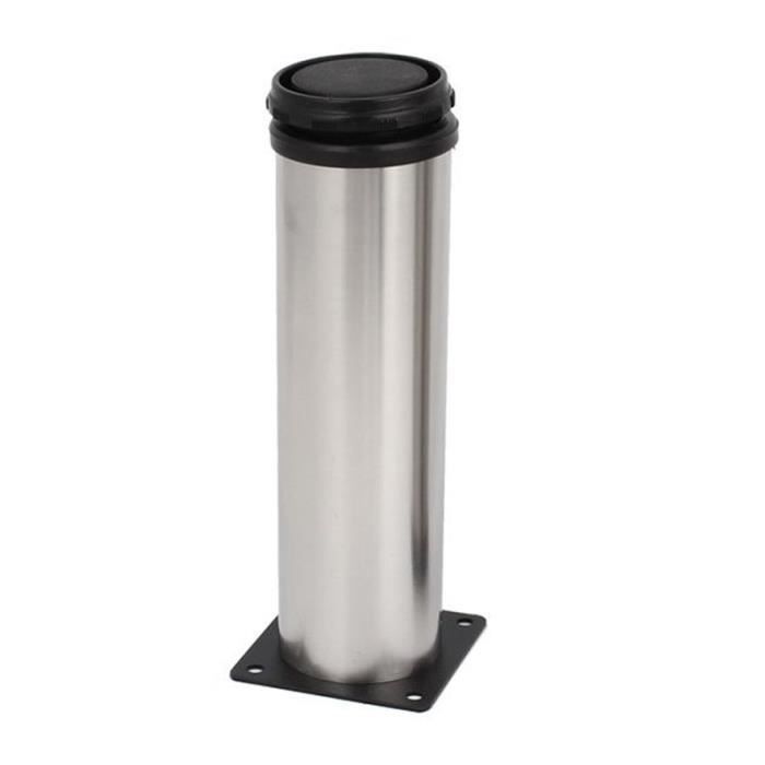 Lot De 4 Pieds De Meuble En Acier Argenté - Hauteur 15 Cm - Occasion Bon état