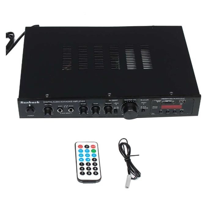 SUNBUCK Bluetooth FM Amplifier with Remote Control(Black)EU Plug