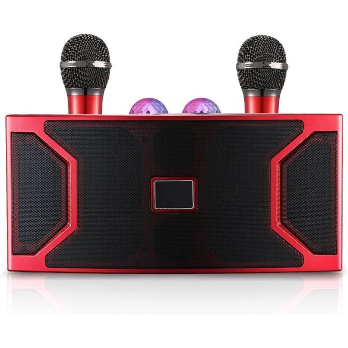 GJCrafts Karaoke Complet Bluetooth avec Lumières Disco, 2 Micro