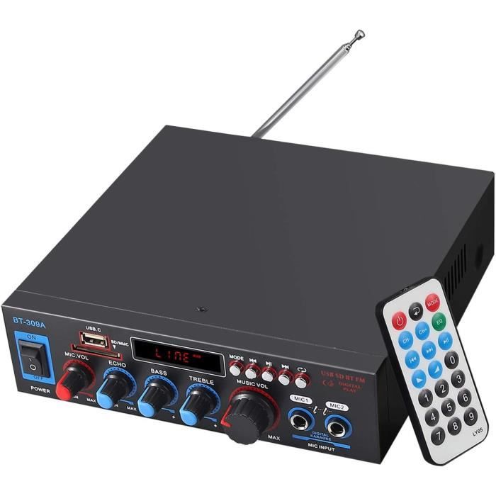 PROZOR Amplificateur Audio Stéréo Bluetooth 300W + 300W - Mini HiFi Avec USB SD FM Et Télécommande