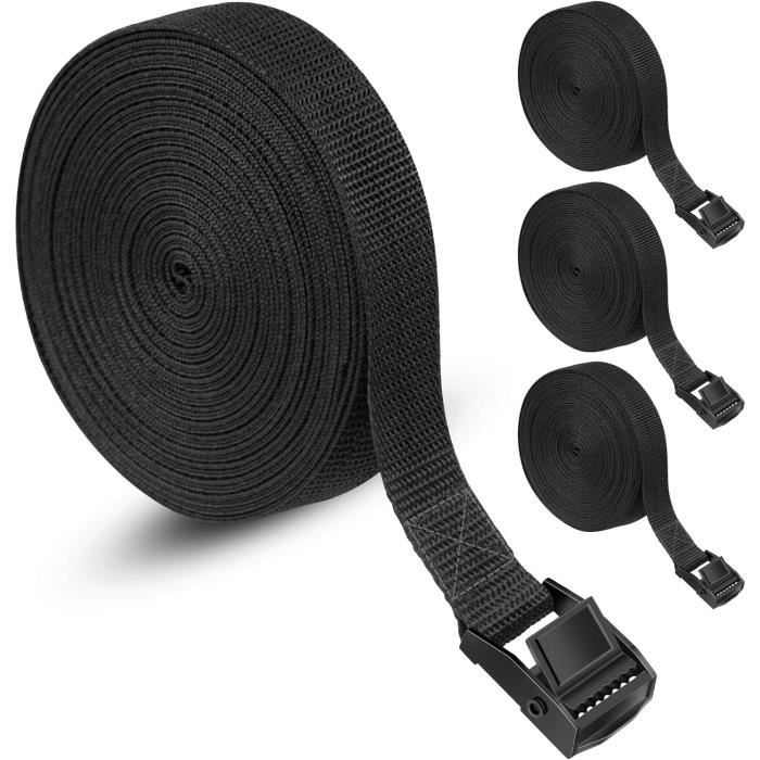 Lot de 4 Sangles d'arrimage à cliquet de 5 m de Long pour Barres de ...
