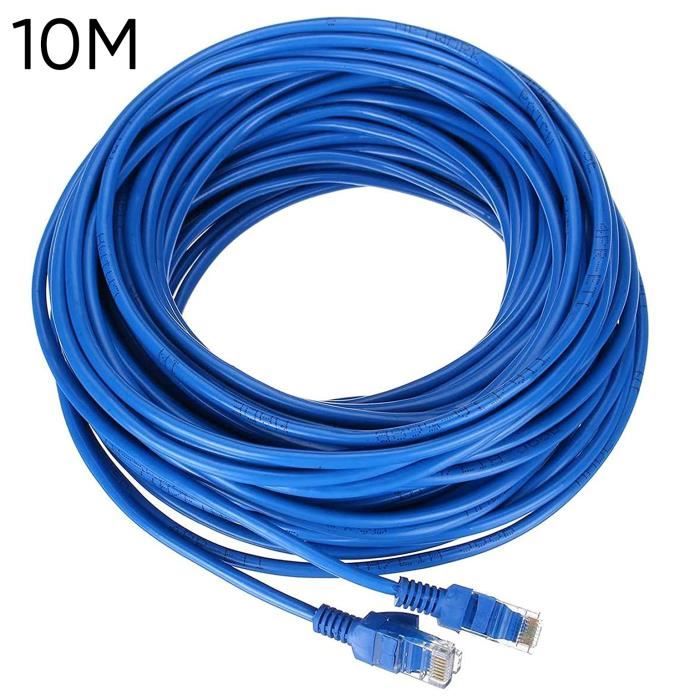 TEMPSA Câble Ethernet RJ45 réseau LAN Câble 10M Bleu