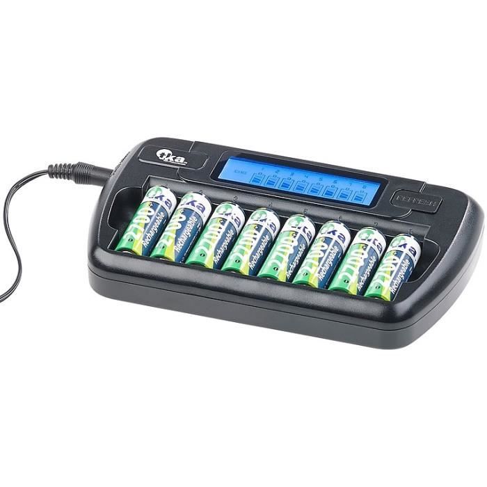 100% PeakPower - Chargeur 8 Piles Rechargeables AA et AAA avec 4 Piles AA  et 4 Piles AAA Minh Rechargeables, 100%PEAKPOWER