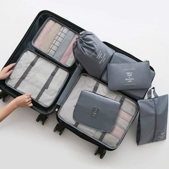 12 Kits Organisateurs De Valise Packing Cubes - Sacs Voyage Avec Sacs à Linge Et Chaussures - Voyage, Randonnée, Camping
