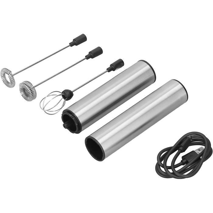 Mousseur à Lait Portable NIUAWASA - Pour Lait, Cappuccino, Chocolat - Alimentation Piles AA - Rose