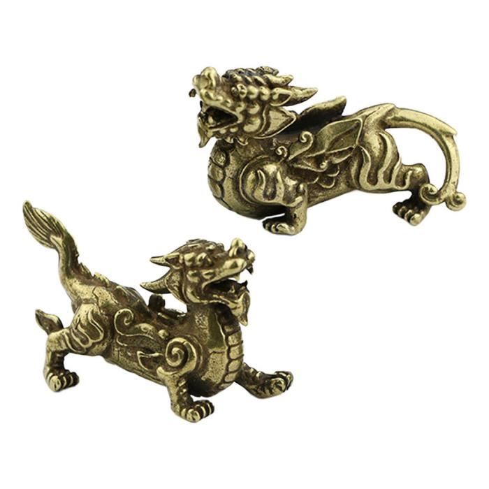 Statue Tortue Feng Shui Laiton Doré – Symbole Richesse & Protection – Figurine Décorative Maison & Bureau 5x4.5 Cm