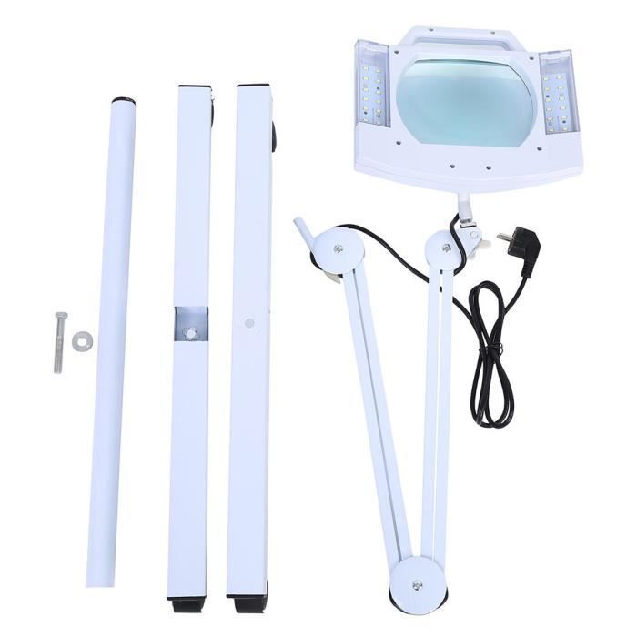 Beltom Lampe Loupe 5 Dioptries Sur Pied 4 Roulettes – Éclairage LED Esthétique Professionnel – Idéale Esthétique, Précision, Lecture