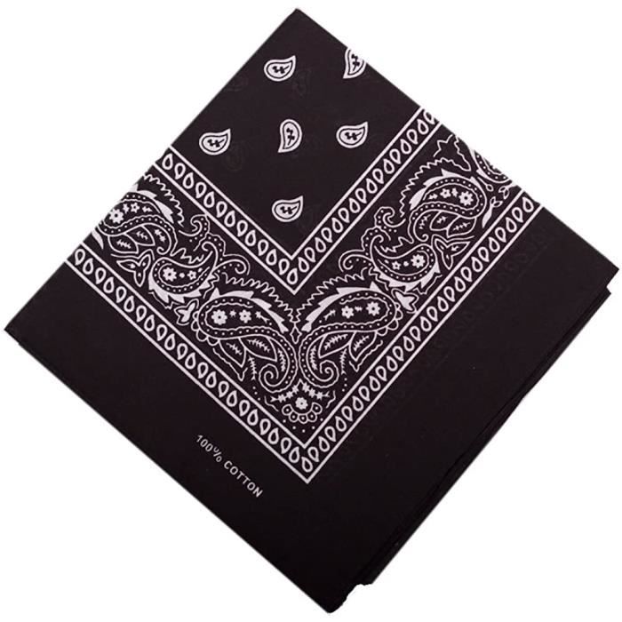 I LOVE DIY Bandana/Foulard carré avec motif cachemire fichu paisley en Coton multi-usages 56 x 56 cm 