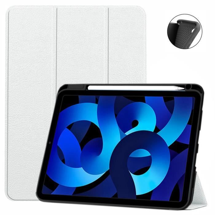 Etui coque blanc nouvel Apple iPad 10ème generation 2022 10,9 pouces  Smartcover - Housse protection pochette iPad 10 blanche - Cdiscount  Informatique