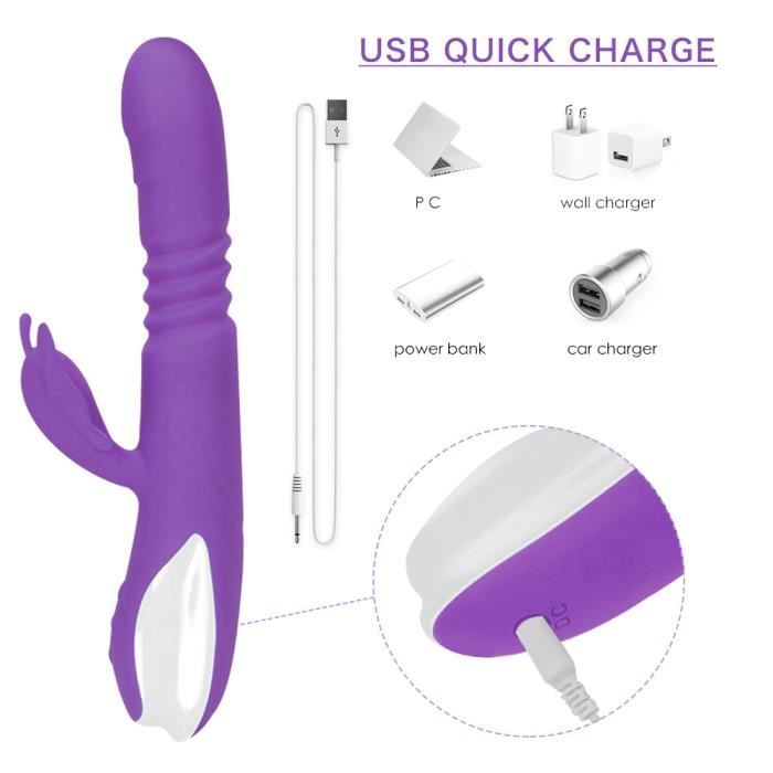 Vibromasseur lapin pour femme vibrateur clitoridien point G tanche et  rechargeable gode raliste silicone - Cdiscount Boutique Erotique
