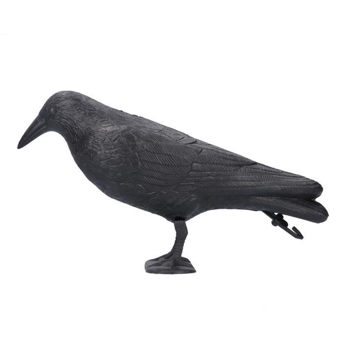 2 Corbeaux Noirs En Plastique - Répulsif Pigeons Et Oiseaux Naturel - Décoration Balcon Et Jardin - Épouvantail Réaliste