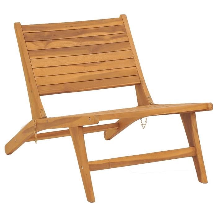 lessaisons chaise de jardin avec repose-pied bois de teck solide 117221