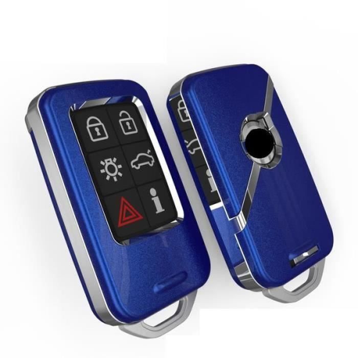 GRWGLE Sleutelhoes voor Volvo S60 S90 XC40 XC60 XC90 V60 V90 Polestar 1 Polestar 2 Smart Auto sleutelhoes voor auto, behuizing (koolstofvezel blauw 1